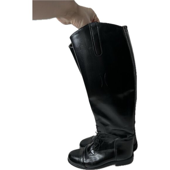 Devon-Aire Ladies Black Riding/Field Boots Size 8R Calf With Boot Pulls - Picture 2 of 8